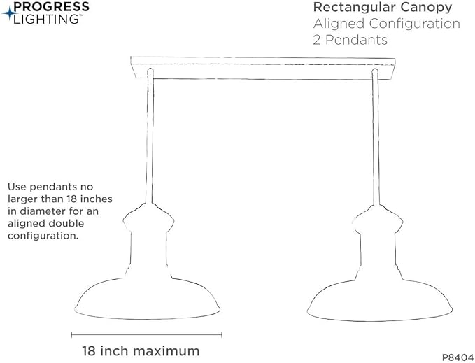 Progress Lighting P8404-143 Three-Light Linear Pendant Accessory Canopy, Black,Graphite