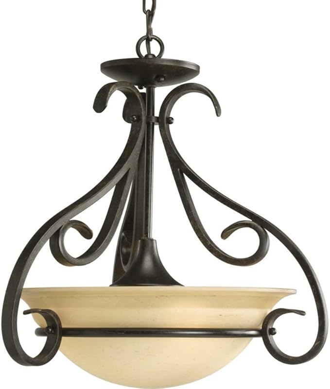 Progress Lighting 3-Light Foyer Pendant, Torino Collection, Indoor, P3843-09, Brushed Nickel