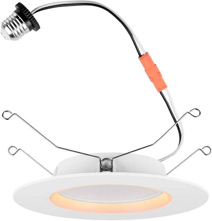 LEDVANCE 5/6" Night Ring Retrofit Downlight, 8W, 5 CCT (2700K/3000K/3500K/4000K/5000K), 700 LMS, 90 CRI, Energy Star, Damp Rated, White - 1 Pack (65798)