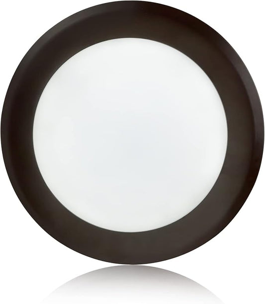 TOPELER 6 Inch Bronze LED Disk Light, 15W 1000Lm Flush Mount Ceiling Light, Dimmable Low Profile Recessed Disc Light, Metal Baffle Trim Fixture for Home Improve, 3000K Warm White, ETL Listed