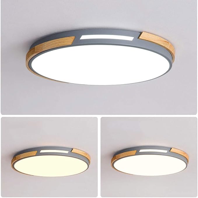 American Minimalist LED Ceiling Lamp Living Room Ultra-Thin Modern Bedroom Ceiling Recessed Lamps Round Solid Wood Kitchen Corridor Ed Ceiling Lamp 40cm 30cm 50cm