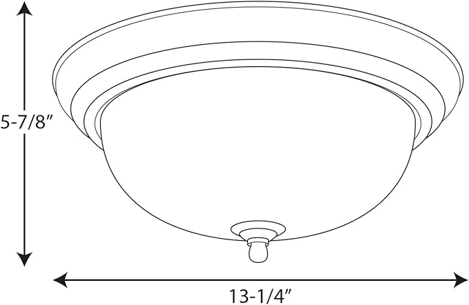 Progress Lighting 2-Light Ceiling Light, Flush Mount Ceiling Light Fixture for Interior Kitchen Lights, Hallway, Bedroom, Living Room, 13-1/4”, 5-7/8”, Polished Chrome, Etched Glass Shade