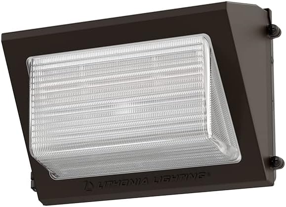 Lithonia Lighting 13" LED Wall Pack Outdoor Light Fixture, 3-Way Selectable CCT 3000K/4000K/5000K, Adjustable Lumens, Dusk to Dawn Photocell, UVOLT, Bronze (TWR1 LED ALO SWW2 UVOLT PE DDBTXD)