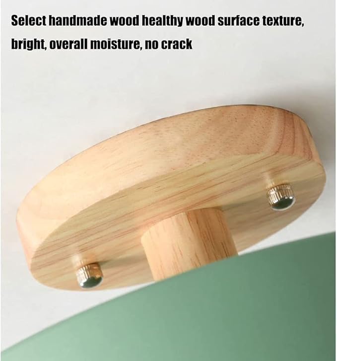 Close to Ceiling Lights 3-Color Dimmable Round Ceiling Light Solid Wood Base LED Ceiling Lamp Close to Ceiling Lighting Fixture for Cloakroom Porch Living Room Balcony Bedroom Bathroom Corridor (Colo