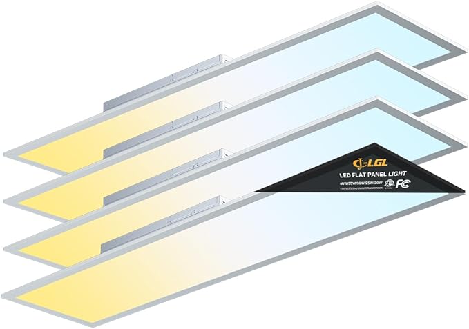 1x4 LED Flat Panel Light, Drop Ceiling Lights Fixture, Selectable Features, 20W/25W/30W/35W/40W, 3000K/3500K/4000K/5000K/6500K, Dimmable (0-10V), for Office Kitchen, ETL Listed (1x4FT-4Pack)