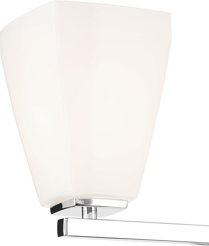 Kichler Marant 21.25" 3-Light Bathroom Vanity Light Fixture with Opal Glass in Chrome, Modern Wall Mount Over Mirror for Powder Room (21.25" W x 9.5" H), 55216CH