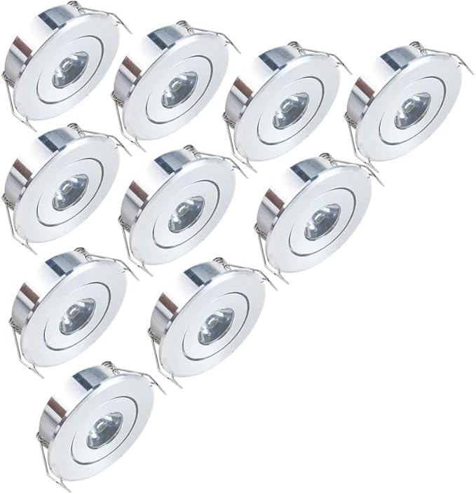 10 Pack 2 Inch LED Recessed Lighting, 1W 120LM Recessed LED Lights, Gimbal Adjustable Recessed Lights, Mini Spotlight Mini Spotlight 6000K Cool White Ceiling Light with Driver AC 120V