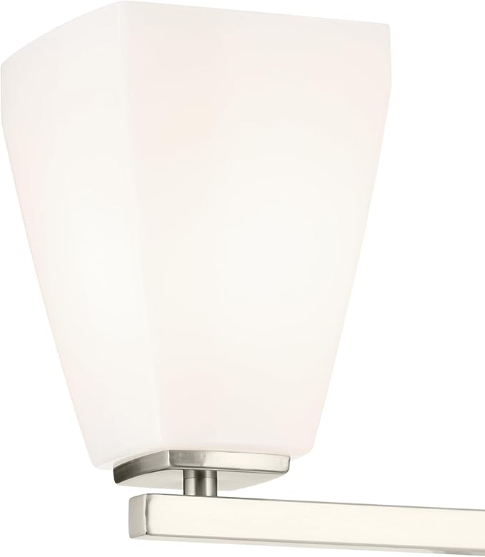 Kichler Marant 21.25" 3-Light Bathroom Vanity Light Fixture with Opal Glass in Brushed Nickel for Mirror, Modern Wall Mount Lighting (21.25" W x 9.5" H), 55216NI