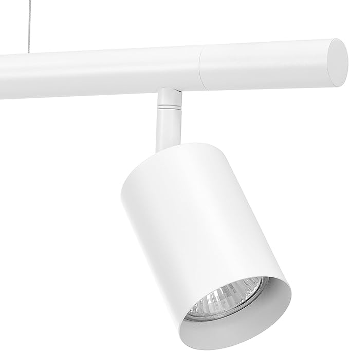Globe Electric 64000124 55" 6-Light Adjustable Height Track Lighting, Matte White, Pivoting Heads, Modern Ceiling Light for Kitchen, Hallway or Dining Room, Dimmer Switch Compatible