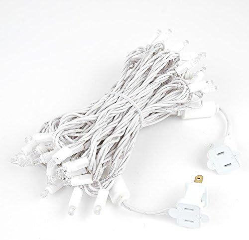 Novelty Lights 50 Light LED Twinkle Christmas LED Mini Light Set, Outdoor Curtain Fairy Wedding String Lights, Non-Connectable, Warm White, White White, 25 Feet