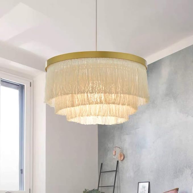 Nordic Romantic Pendant Lighting Tassel Chandeliers Creative Modern Ceiling Lights 3 Tiers in White