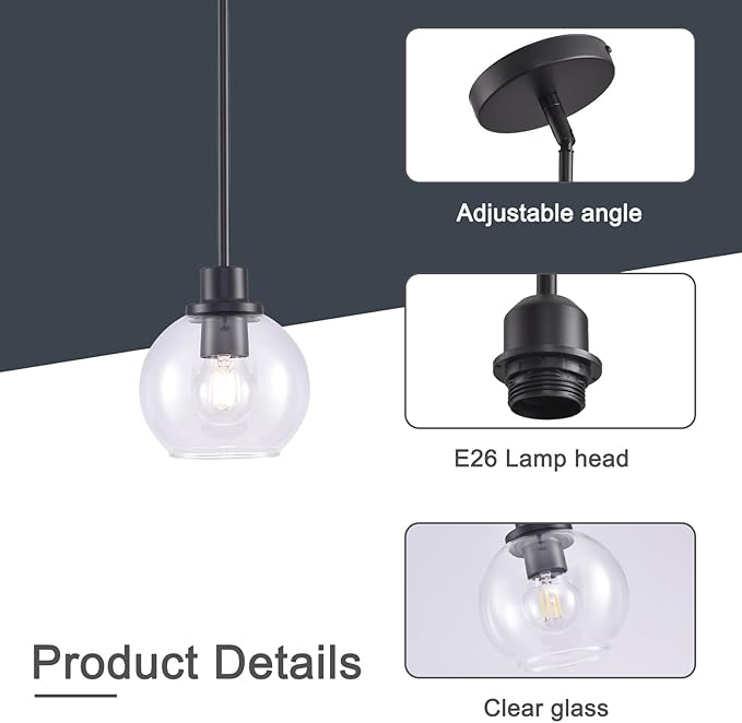 Pendant Lamp with Glass Shade, Modern Antique Brass Pendant Lights,Hanging Light Vintage Glass Shade, Island Light Pendant Light Fixture for Bedroom Living Room Kitchen