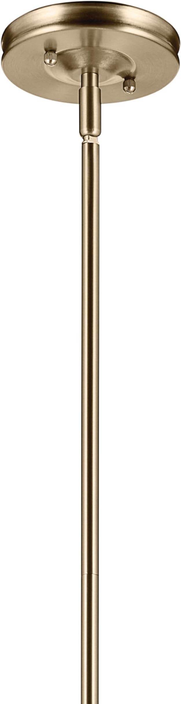 Kichler Laria 1-Light Pendant, Updated Traditional Light, Sloped Ceiling Compatible, for Kitchen with Clear Glass in Champagne Bronze (19.75" x 16"), 52775CPZCLR