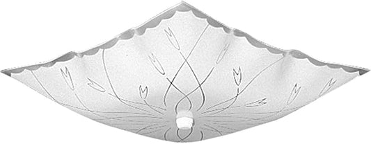 Progress Lighting P4962-30 Square Glass Close-to-Ceiling, 12-Inch Diameter x 5-1/2-Inch Height, Etched White