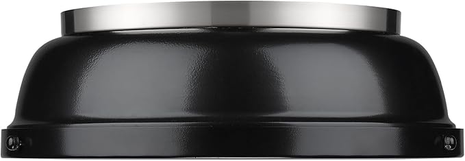 Golden Lighting 3602-14 PW-BK Duncan Flush Mount, One Size, Pewter with Black Shade