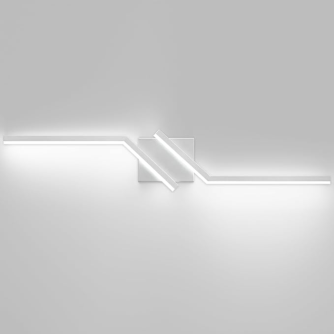 ZUZITO 32 inch Modern Vanity Lights for Bathroom Nickel Bathroom Light Fixtures Dimmable LED Light for Restroom 6000K Cool White