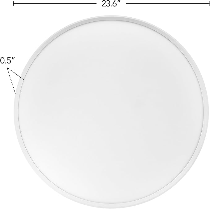 Maxxima 24 in. LED Flush Mount Ceiling Light Fixture - 3300 Lumens, 5 CCT 2700K/3000K/35000K/4000K/5000K, Round Color Selectable Panel Light, Dimmable, Suitable for Bathroom or Shower