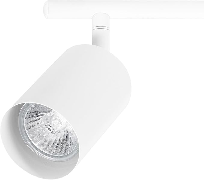 Globe Electric 64000122 47" 6-Light Foldable Track Lighting, Matte White, Cylindrical Shades, Adjustable Pivoting Heads, Modern Ceiling Light Fixture for Kitchen Island, Hallway, or Dining Room