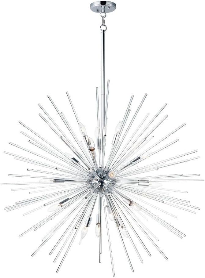 Maxim Lighting Polaris 16-Light Pendant Light | Polished Chrome Steel Finish | Clear Glass Shade | Transitional Indoor Light Fixture | Ideal for Kitchen Islands & Dining Rooms | 28666CLPC