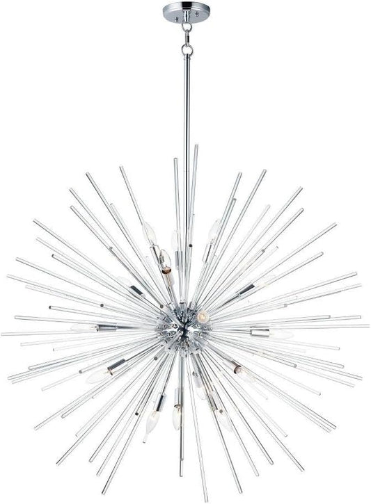 Maxim Lighting Polaris 16-Light Pendant Light | Polished Chrome Steel Finish | Clear Glass Shade | Transitional Indoor Light Fixture | Ideal for Kitchen Islands & Dining Rooms | 28666CLPC