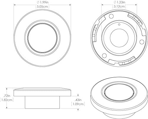 Lumitec Orbit Flush Mount Down Light, LED, Weather Proof, Shallow Depth, Multi-Color Control