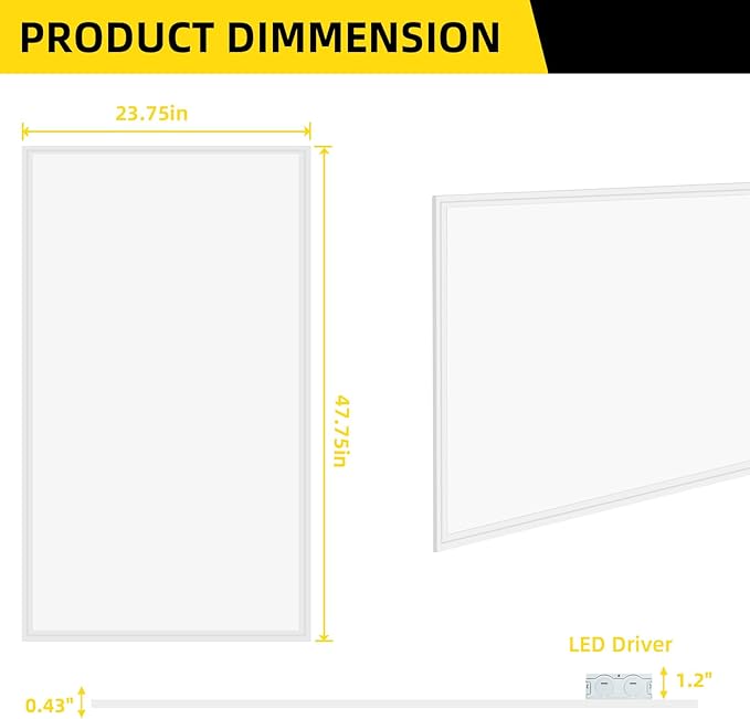 2x4 LED Flat Panel Light Drop Ceiling Light Fixture,7800LM Super Bright 5000K Daylight,0-10V Dimmable,ETL Listed,2x4 LED Recessed Drop Ceiling Troffer Light for Office Shop Commercial Lighting 4 Pack