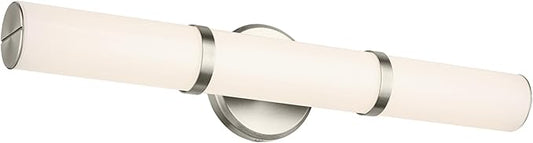 Kichler Rosh 24.25" LED Bathroom Vanity Light Fixture with White Glass in Brushed Nickel, Modern Minimalist Bath Bar for Mirror Lighting (24.25" W x 5" H), 55188NILED
