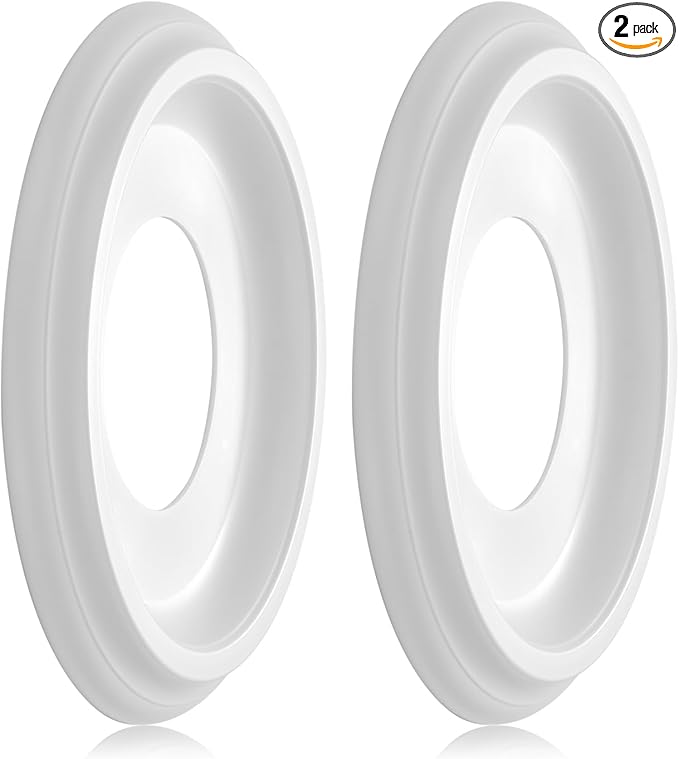 2Packs Molded Nylon Ceiling Medallion for Light Fixtures and Ceiling Fans, 9.8"OD x 4"ID x 0.94"P (Fits Canopies up to7-1/4")（White）