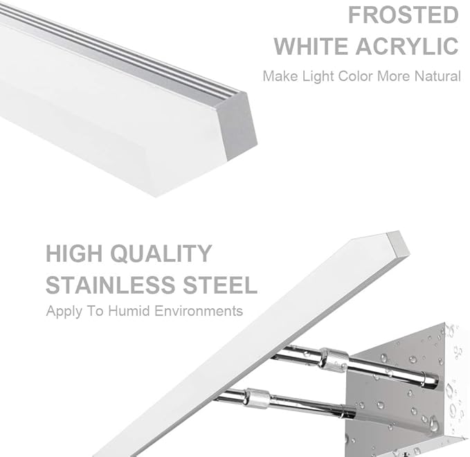 Aipsun 40in Dimmable Modern LED Vanity Lights for Bathroom Light Fixtures Over Mirror Chrome Modern Vanity Lighting(White Light)