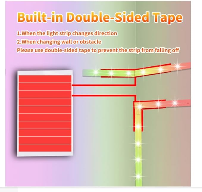 NBBUFF Led Lights for Bedroom 50ft (1 Roll), Color Changing RGB Led Strip Lights with 60 Keys Remote and App Control, Music Sync Led Lights for Room Kitchen Party Home Decor