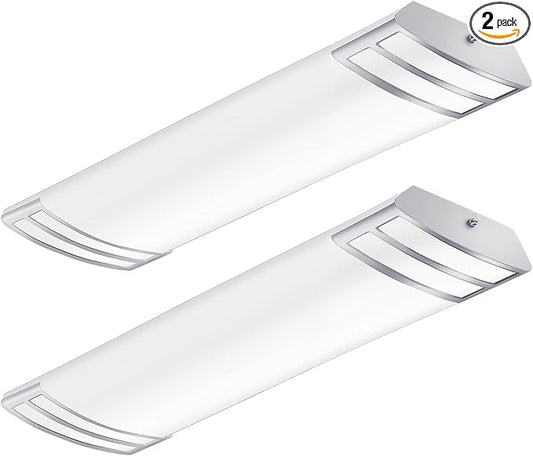 FAITHSAIL 2FT LED Light Fixture 20W, 2200lm, 4000K Neutral White, 2 Foot LED Linear Flush Mount Kitchen Lights Fixtures Ceiling for Closet, Craft Room, Laundry, Fluorescent Tube Replacement, 2 Pack