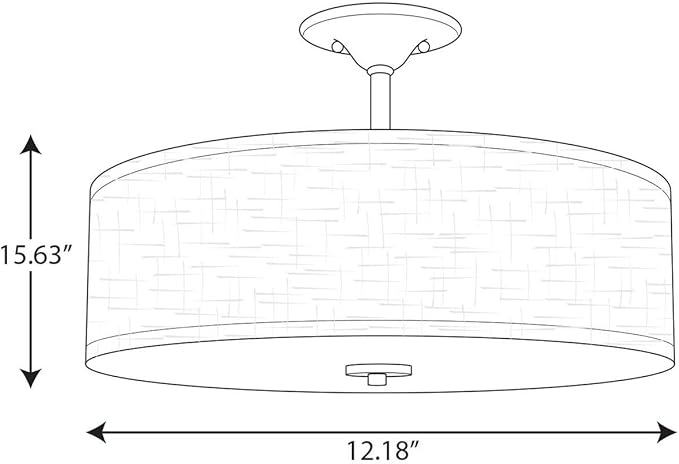 Progress Lighting Inspire Collection Antique Bronze Three-Light 18" Semi-Flush Mount, 11.50x18.00x18.00