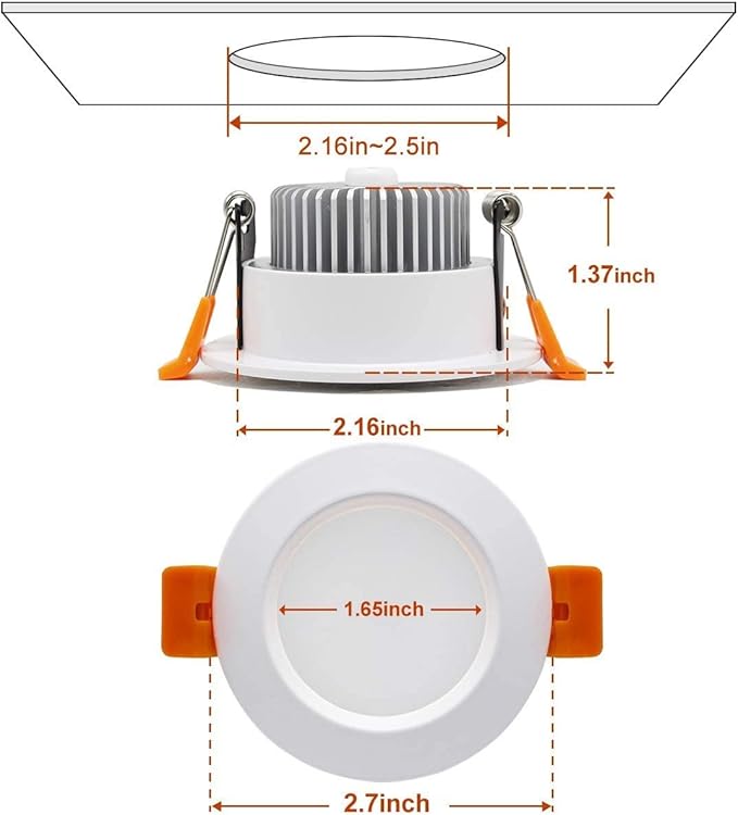 YGS-Tech Smart 2 Inch LED Recessed Lighting RGB WiFi Downlight, 5W Compatible with Alexa and Google Home, Dimmable RGB & CCT 2700-6500K Color Changing, 120V LED Ceiling Light with Driver (1 Pack)