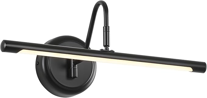 JOOSENLUX LED Picture Light Hardwired Matte Black Modern Picture Lights for Paintings 16.54'' Inch Long Swing Arm Metal Art Lights Warm White 3000K