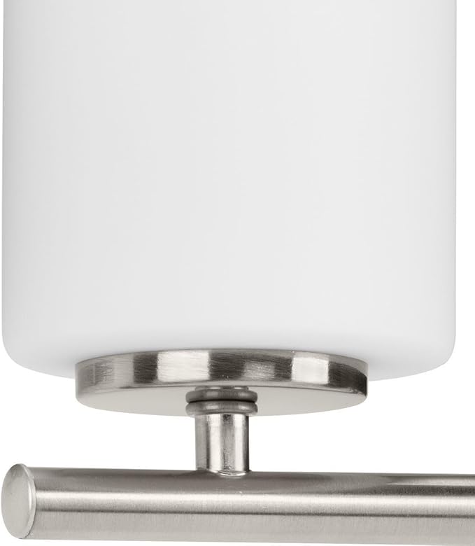 Progress Lighting 4-Light Etched White Glass Modern Bath Vanity Light, Replay Collection, Brushed Nickel (P2160-09)