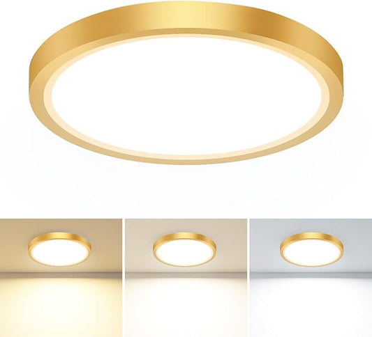 hepside 1PACK LED Flush Mount Ceiling Light, 3CCT Selectable 3000K-4000K-6500K & 100W Equivalent Modern Kitchen Recessed Ceiling Lamp 15W 1500Lm 7.5 Inch for Bathroom Closet Laundry Bedroom