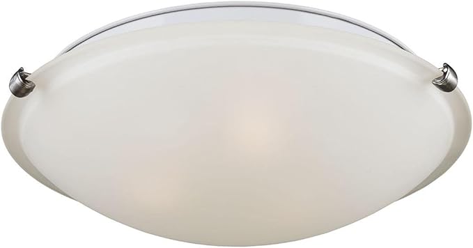 Sea Gull Lighting 7543503-962 Clip Three-Light Ceiling Flush Mount Hanging Modern Light Fixture, Brushed Nickel Finish
