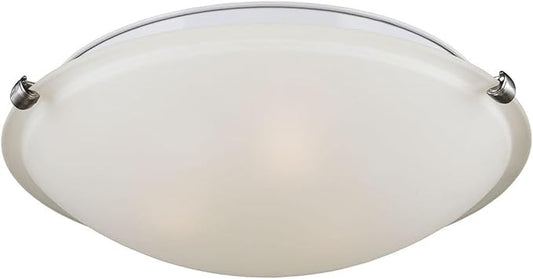 Sea Gull Lighting 7543503-962 Clip Three-Light Ceiling Flush Mount Hanging Modern Light Fixture, Brushed Nickel Finish