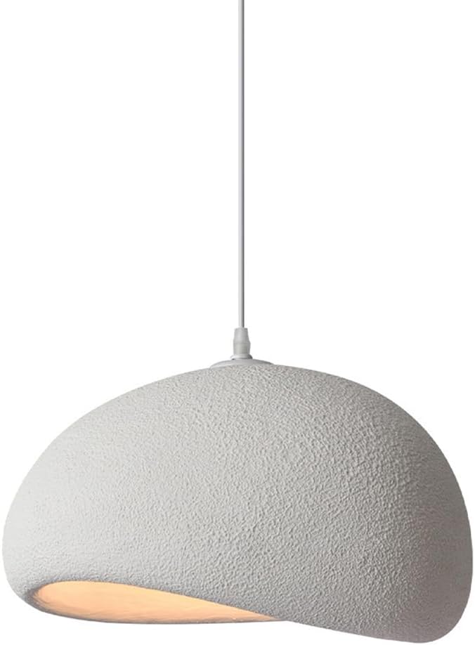 JAYMP 30cm Mini Size Wabi Sabi Pendant Light for Dining Room Kitchen Entryway Modern Hanging Lamp E26 Base Japanese Style Bird Nest Shape Lighting Fixture (Matte White,B Shape, 11.8“ Small Size)
