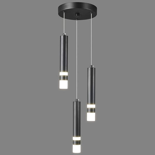 Modern Pendant Light Kitchen Fixture Dimmable LED Black Mini Pendant Lighting fo Kitchen Island Bedroom Bedside Table Small Pendant Lights (3-Light)