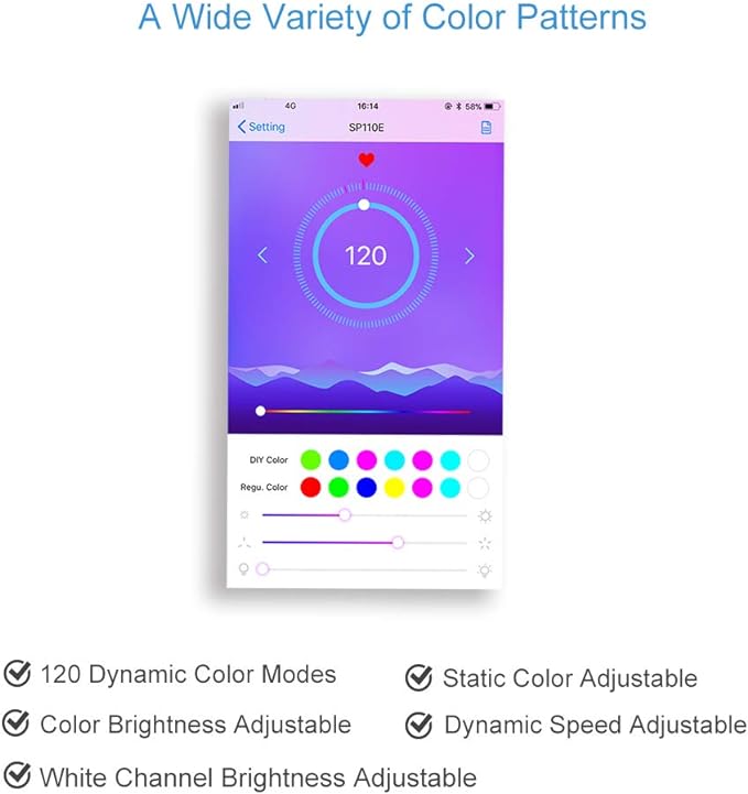 ALITOVE WS2812B WS2811 Addressable LED Bluetooth Controller iOS Android App Wireless Remote Control DC 5V~24V for SK6812 SK6812-RGBW WS2812 SM16703 Dream Color Programmable RGB LED Strip Pixel