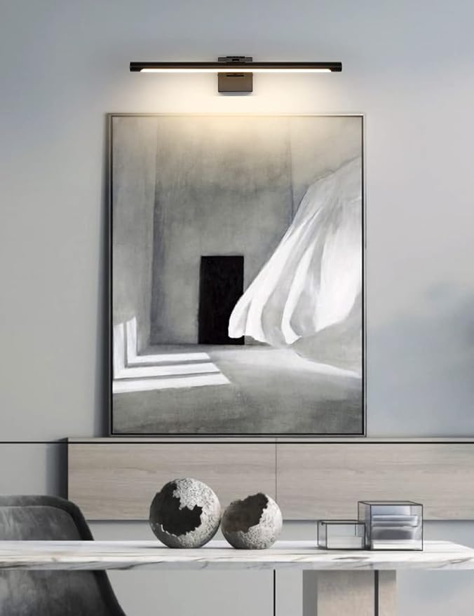 Joosenhouse LED Picture Light Modern Black Art Display Light Artwork Display Light for Paintings 14W (70W Eqv) Hardwired Connection 3000K 24.4 inches