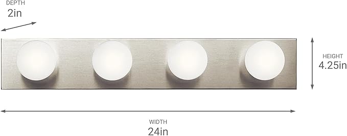 Kichler 624NI Linear Bath 24-Inch, Brushed Nickel