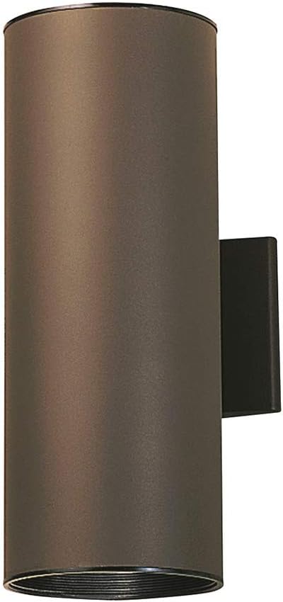 Kichler Cylinders 15" 2-Light Outdoor Cylinder Wall Sconce in Architectural Bronze, (15" H x 5.75 W), 9246AZ