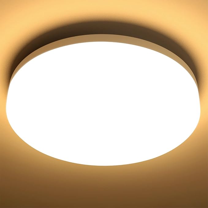 Lepro 8.7 inch 15 watt Flush Mount LED Ceiling Light Fixture for Bathroom Waterproof Soft Warm White 3000 Kelvin 1250 Lumen 120 watt Equivalent Ceiling Lamp for Kitchen, Laundry, Bedroom, Hallway