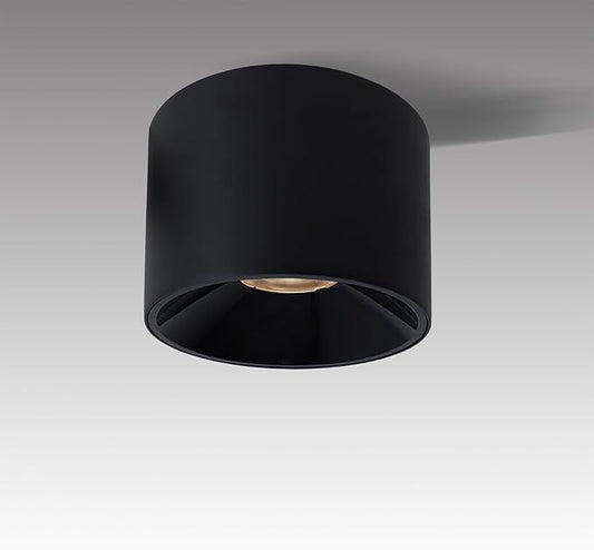LED Dimmable Ceiling Spot Light Aluminum Matte Black 4.72'' Cylinder Spotlight Indoor Modern Minimalist Focus Ceiling Down Light Fixture for Living Room Hallway Foyer CRI 98 12W 3000K