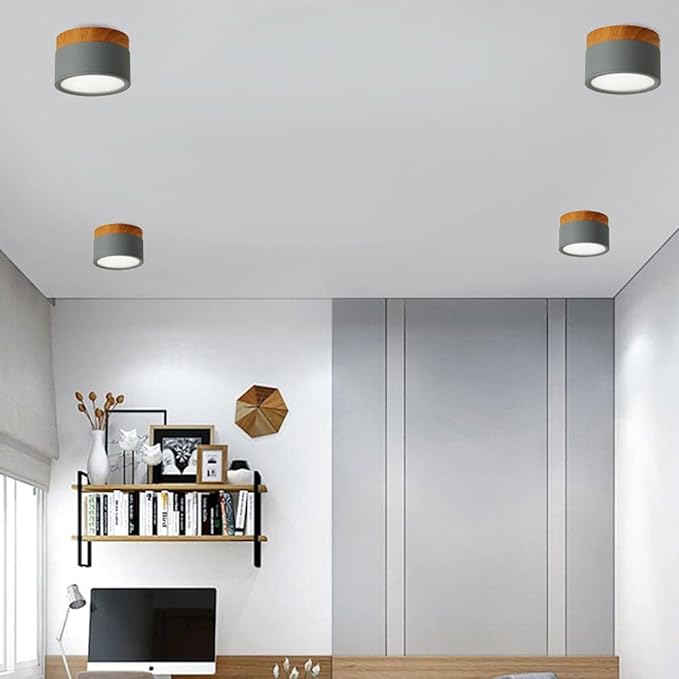 4.2-Inch Macaron Style Ceiling Light, Nordic Modern Ceiling Light Fixture, 15W LED Mini Cylinder Minimalist Close to Ceiling Lamp for Bedroom Hallway Entryway Kitchen Foyer Office