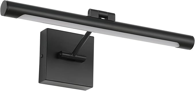 Joosenhouse LED Picture Light Fixtures 16.53" Inches Long Modern Black Wall Lamps with Rotatable Lighting Tube Picture Frame Lights for Paintings 7W(50W Eqv.) Hardwired Connection 3000K