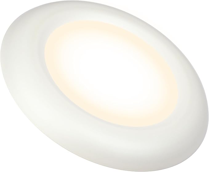 Ultralux 8" LED Flush Mount Ceiling Light – Dimmable, Slim Puck Downlight - Over 50,000 Hours of Energy Efficient LED Light - Multi-Purpose Easy-Install Light Fixture - (1 Pack, Soft White)