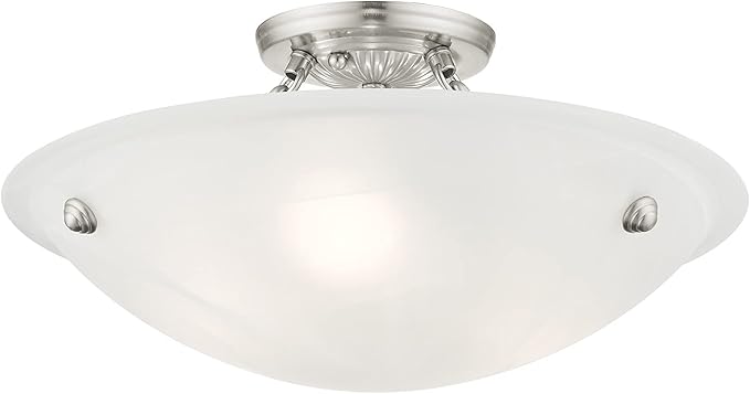 Livex Lighting 4273-01 Oasis 3-Light Ceiling Mount, Antique Brass